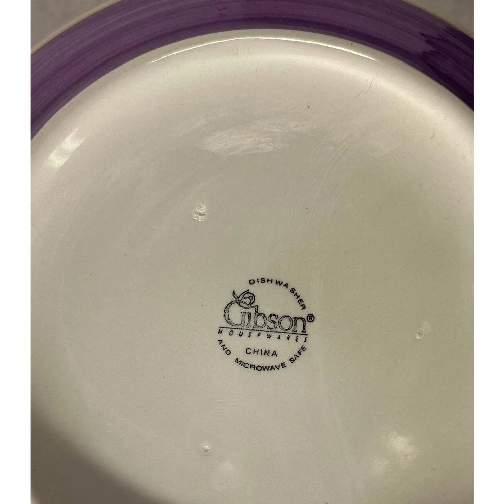9 inch Gibson Stoneware Bowl with Violets - Picture 6 of 6